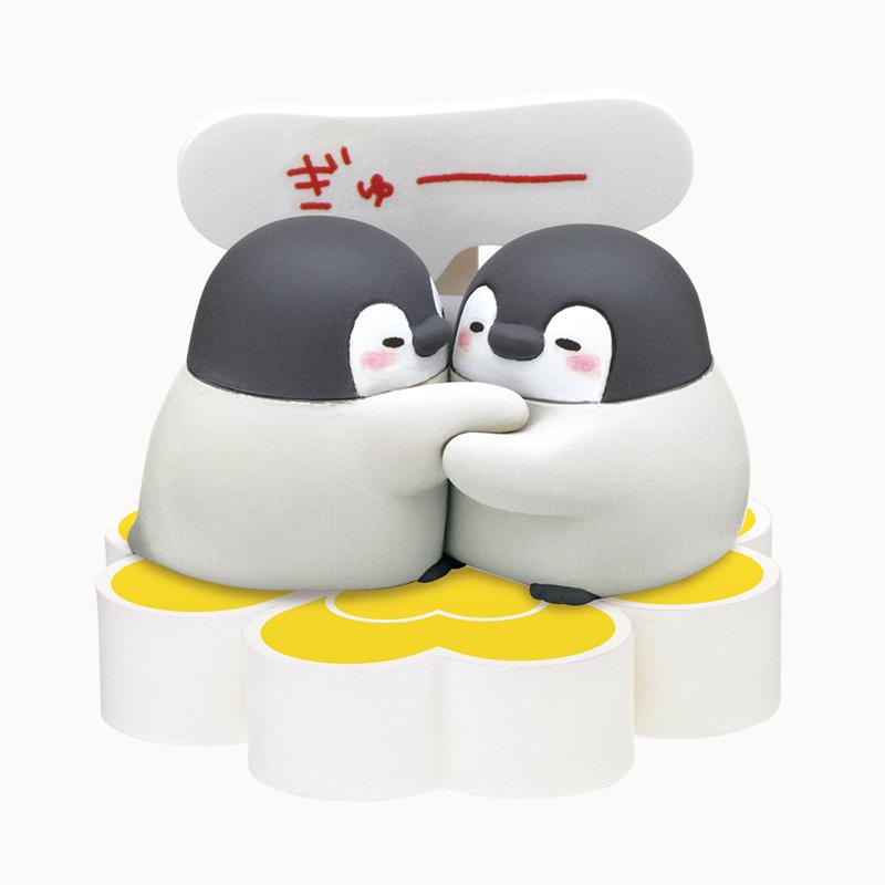 Apanese Genuine Positive Energy Penguin Illustrator Works Vitality Slogan Warm Heart Lines Gacha Figure Toys