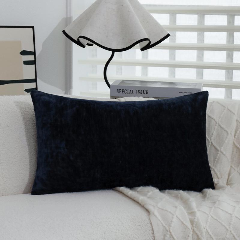 Light Luxury Pillow Sofa Living Room Solid Color Simple Lumbar Pillow Car Office Cushion Long Strip Lumbar Pillow
