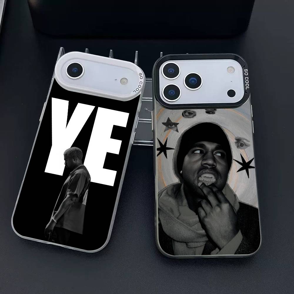 k-Kanye West-t phone case for iPhone 17 17Air 16 15 14 13 12 11 Pro Max Plus Colorful Silver