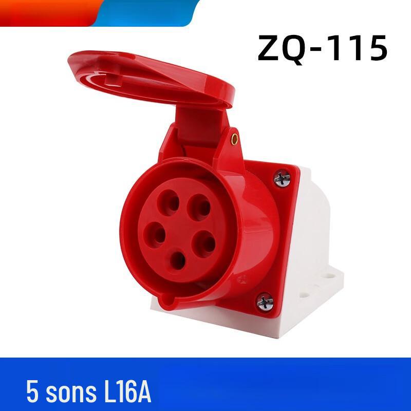 Ruide Taizhuoqi Industrial 5-Pin 16A Aviation Surface-Mounted Socket CN plug (adapter included)