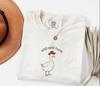 Silly Goose Cowboy Shirt, Retro Western T-Shirt, Minimalist Wild West Tee, Cute Line Art T-Shirt, Aesthetic Cottagecore Animal Gift