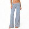 Pantaloni da Donna Moda a Strisce Pois Vestibilità Aderente per Casa Sport Fitness Micro Svasati Pantaloni Casual