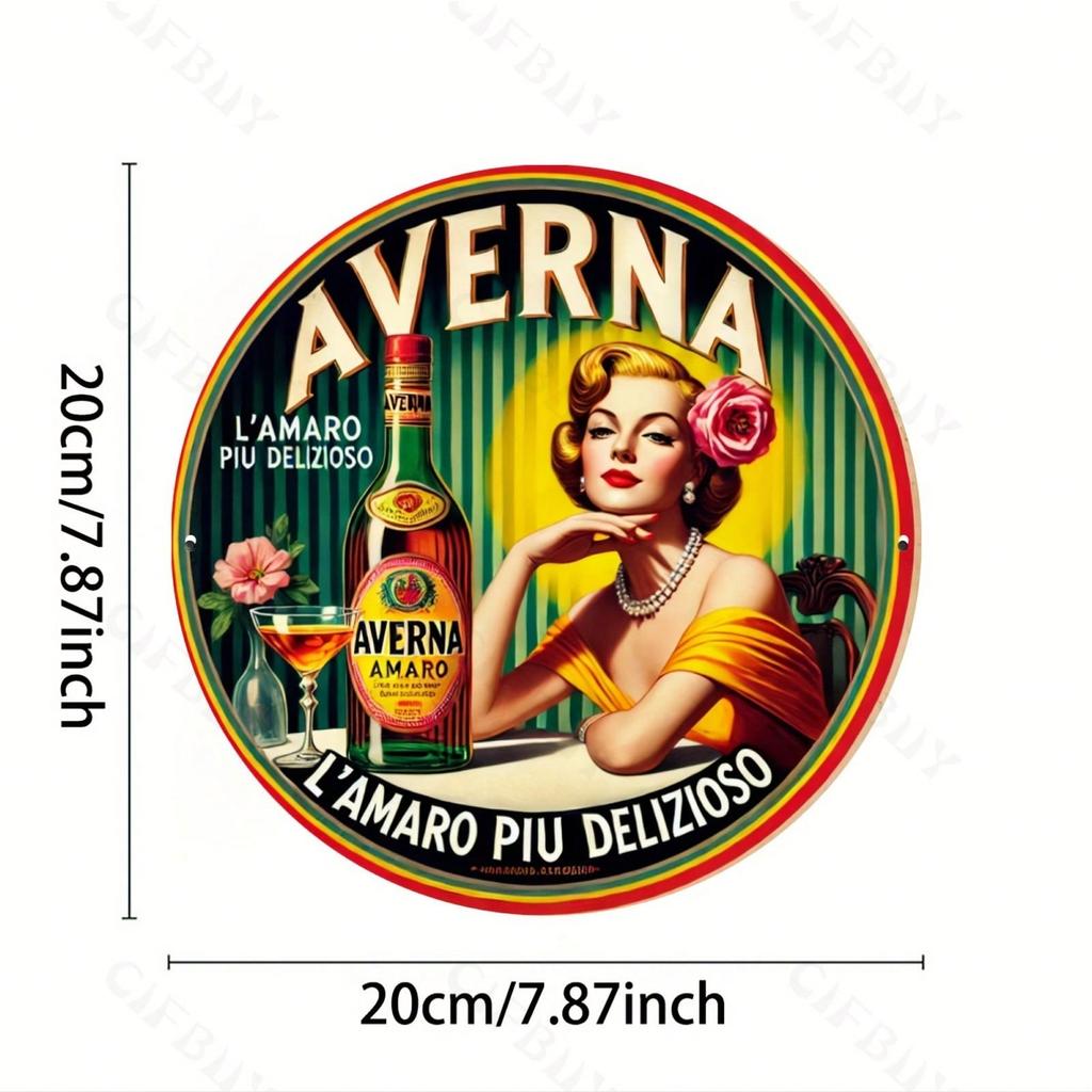 Vintage Tin Sign Italian Liqueur Metal Wall Art 8x8 Inch Aluminum Decor for Home Bar Kitchen Restaurant Office Garage