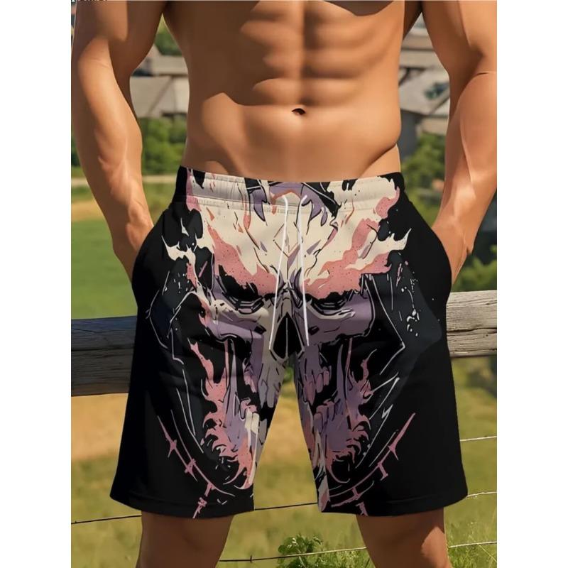 2026 Men's Trendy Art Printed Beach Shorts Five‑Point Shorts For Coastal Town Visit