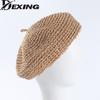 Estate Berretto Basco di Paglia Raffia Donna Traspirante Lavorato a Mano Tessuto Cappello di Paglia Retro Letterario Tinta Unita Pittore Cappello da Sole