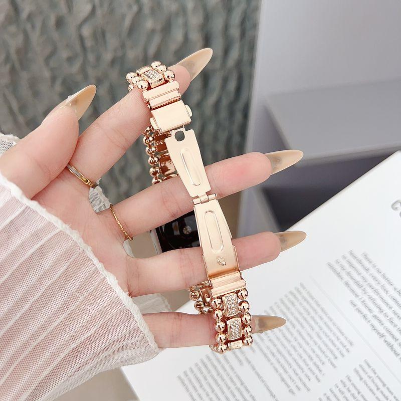 Diamond Metal Band for Apple Wath 38 40 41 44 42 46 49mm Women Wristband Bling Stainless Steel Watch Strap for iWatch S11 10 9 8