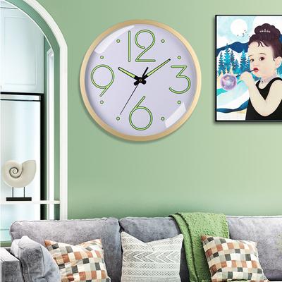 12 Inch 30cm Luminous Plastic Silent Wall Clock Creative Bedroom Living Room Simple Luminous Quartz Clock