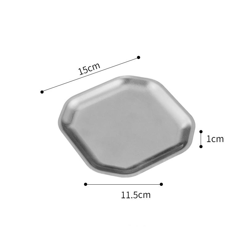 304 Čtvercový talíř na občerstvení z nerezové oceli Talíř na odkládání jídla Talíř na namáčení omáčky Talíře na koření Kuchyňské doplňky