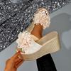 Fashion Luxury Sandals Women Designers Wedges Sandals Women Slippers Summer Beach Platform Shoes Flower Women High Heel Slippers Fashion