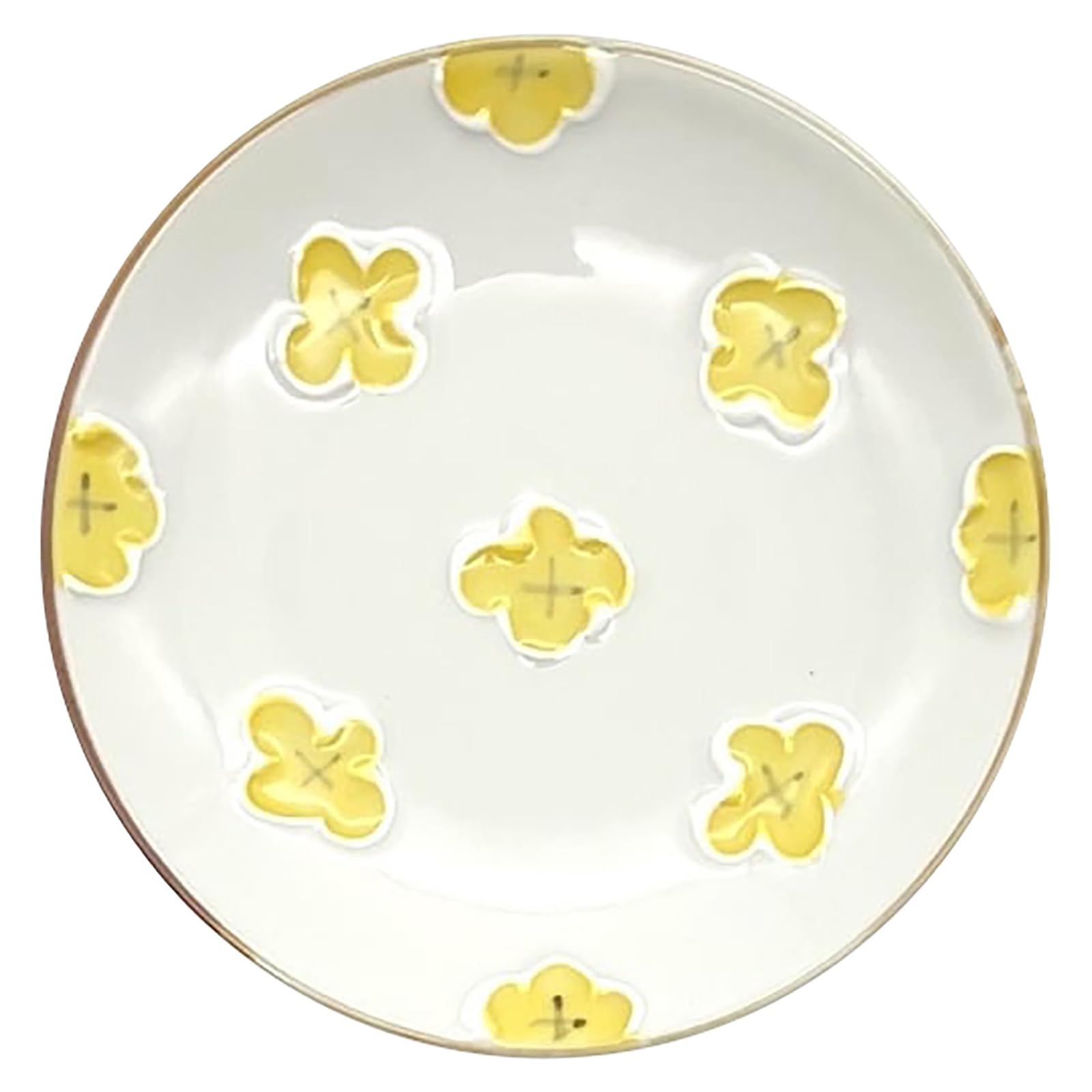 

24to3 Nishitomi Ceramics Imari Ware Plate, Tokushichi Kiln, Small Plate, Approx. 11cm (Small), Hana Floral Design, Yellow, Made in Japan, 480116