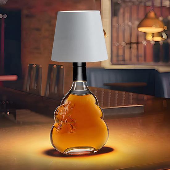 Wine Bottle Lamp Wireless Light USB Rechargeable Dimmable Touch Control Soft Glow Flicker Free LED Wine Bottle Light
