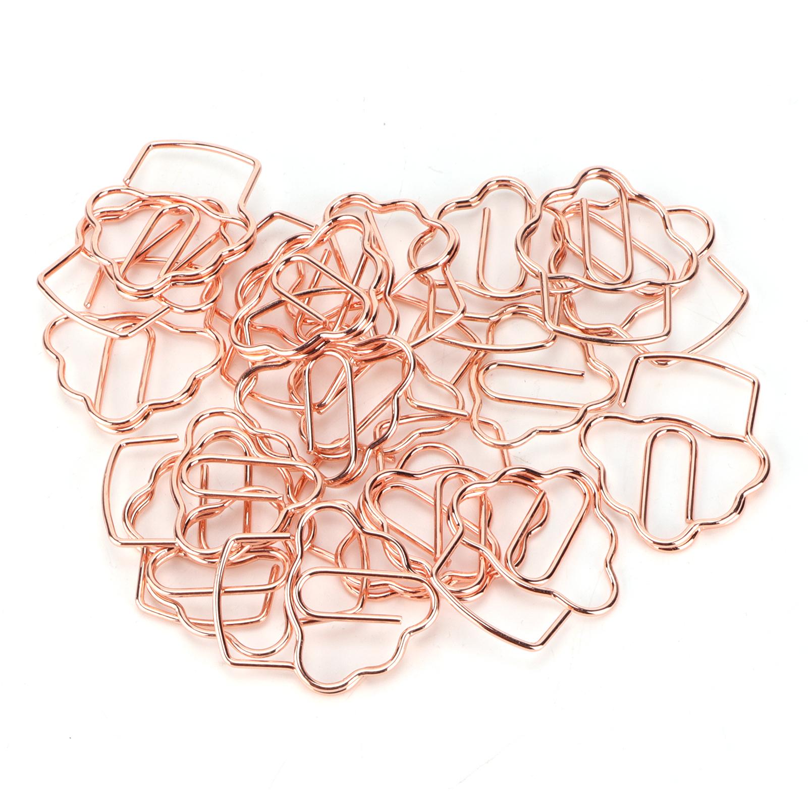 20 шт. Милые скрепки в форме мороженого, портативные скрепки для офисных документов (Розовое золото)