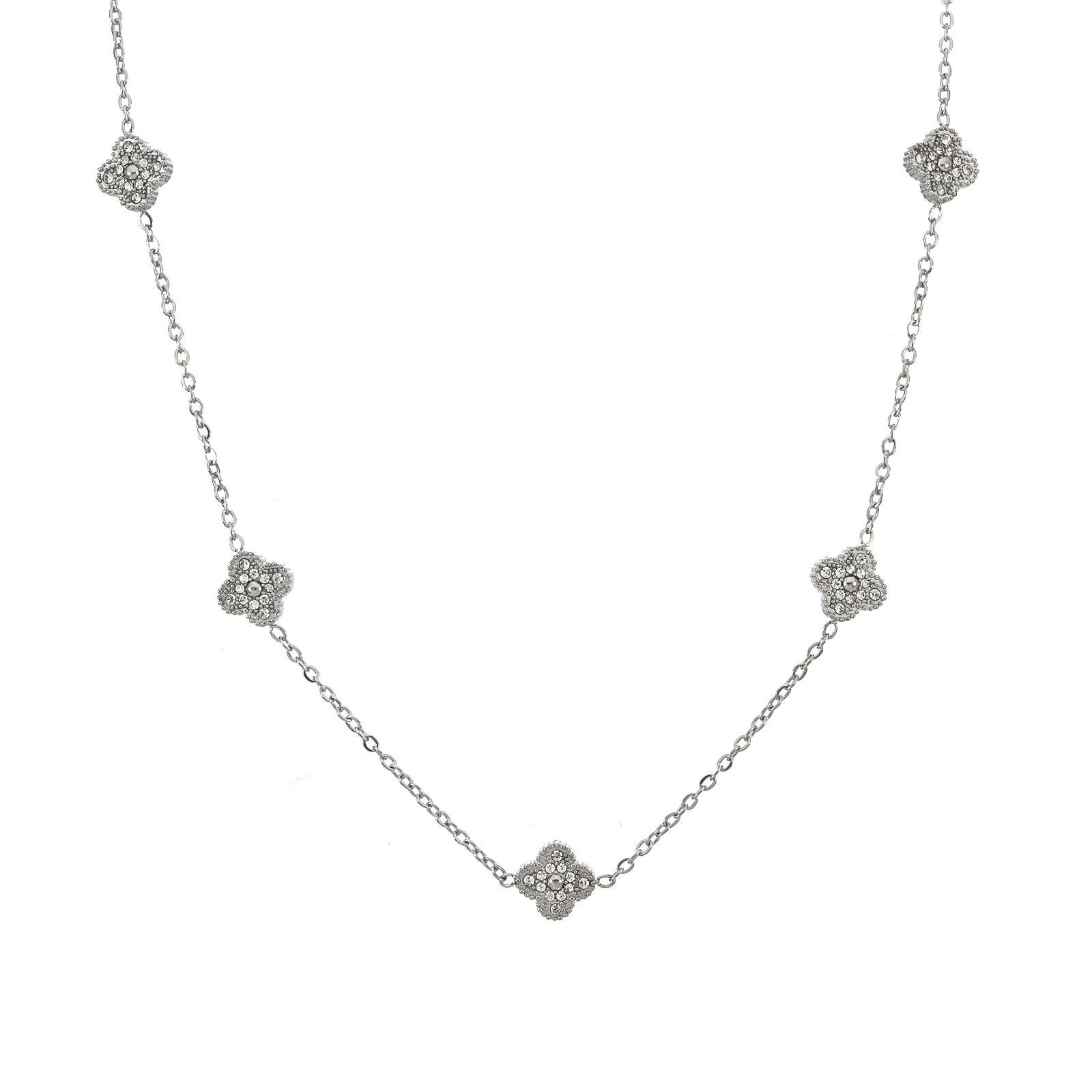 

Ожерелье из титановой стали 9 мм с ракушкой в виде четырехлистного клевера, 5 цветков, женское новое легкое роскошное ожерелье-замок, цепь-колье из ракушек