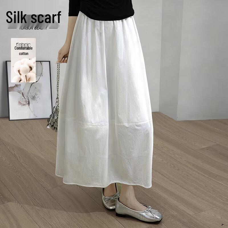 Sibaish Women s Solid High-Waist A-Line Midi Skirt M