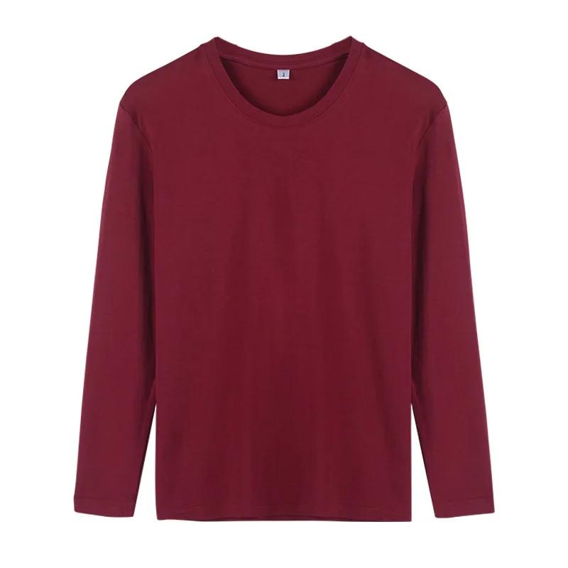 Herren Unifarben Langarm T-Shirt Herren Locker O-Ausschnitt Große Größe Unterhemd Mann T-Shirt Baumwolle Oberteile T-Shirts