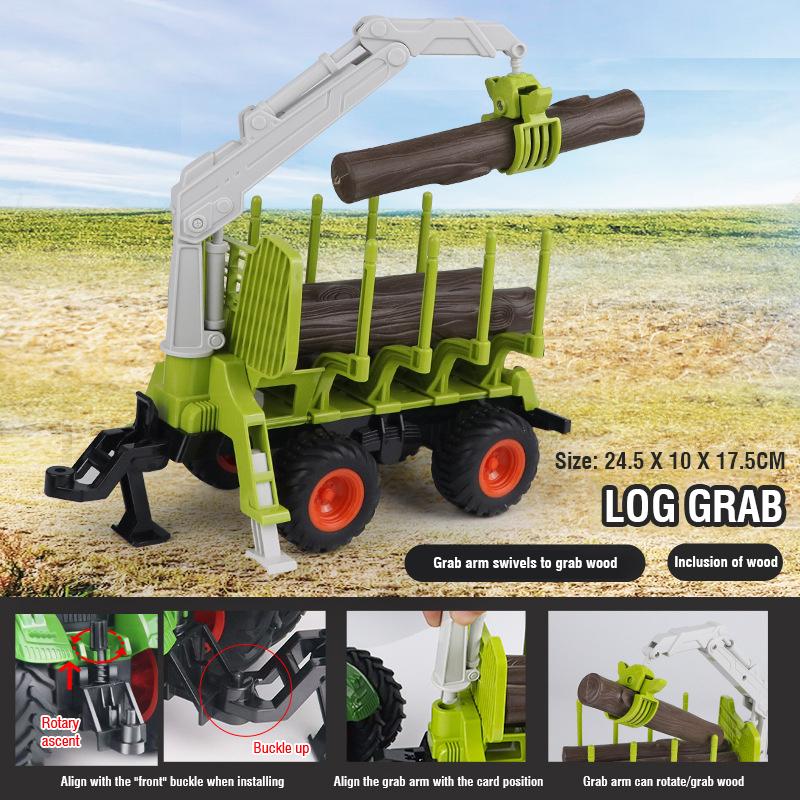 1/24 RC Truck Trailer Dump 2.4G Remote Control Engineering Vehicles 4WD Harvest Farmer Car Tractor Model Toys for Children Gifts