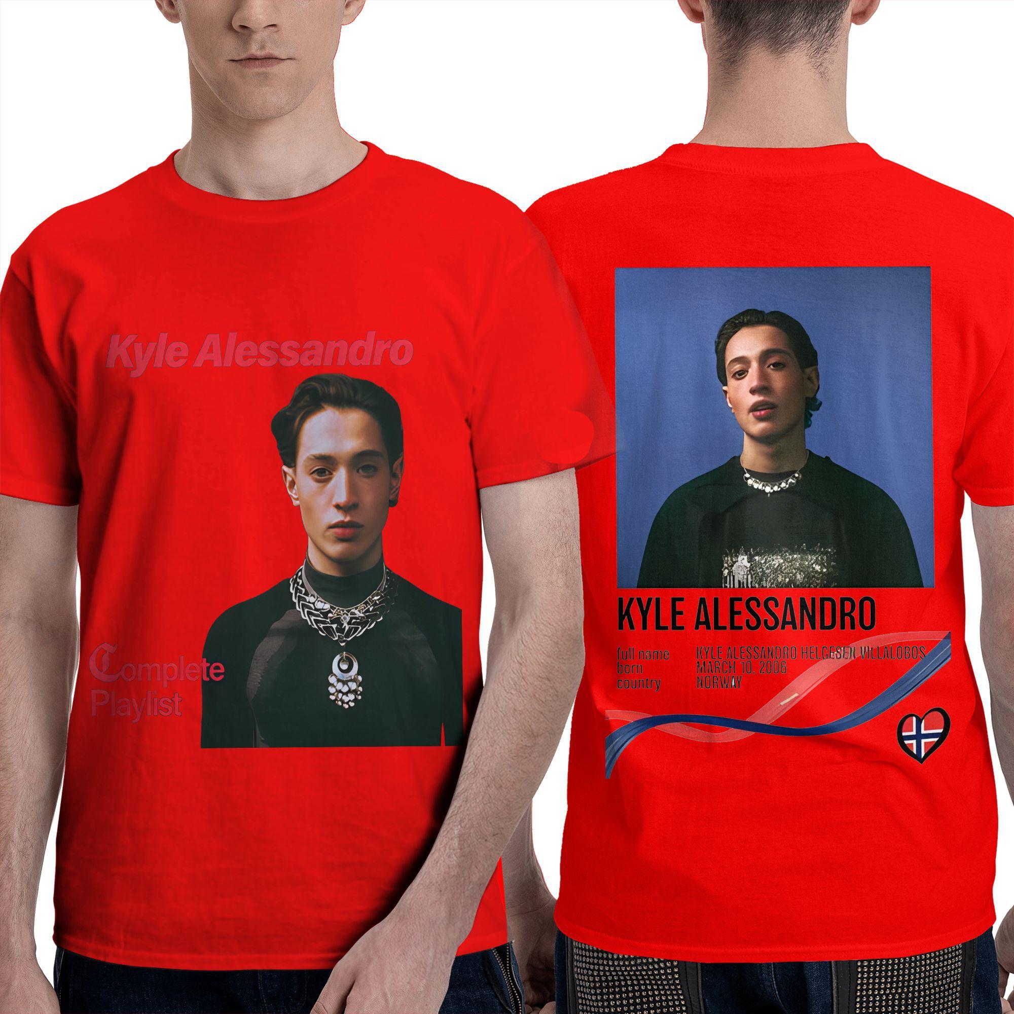 

Kyle Alessandro Men s T Shirts Song Contest 2025 Vintage Tees Short Sleeve Crewneck T-Shirts Cotton Gift Tops S