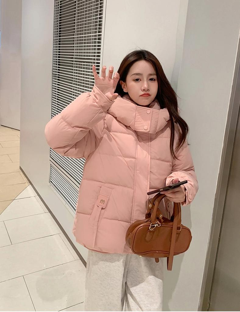 Winter Short Hooded Thickened Cotton-padded Jacket Loose Warm Outwear