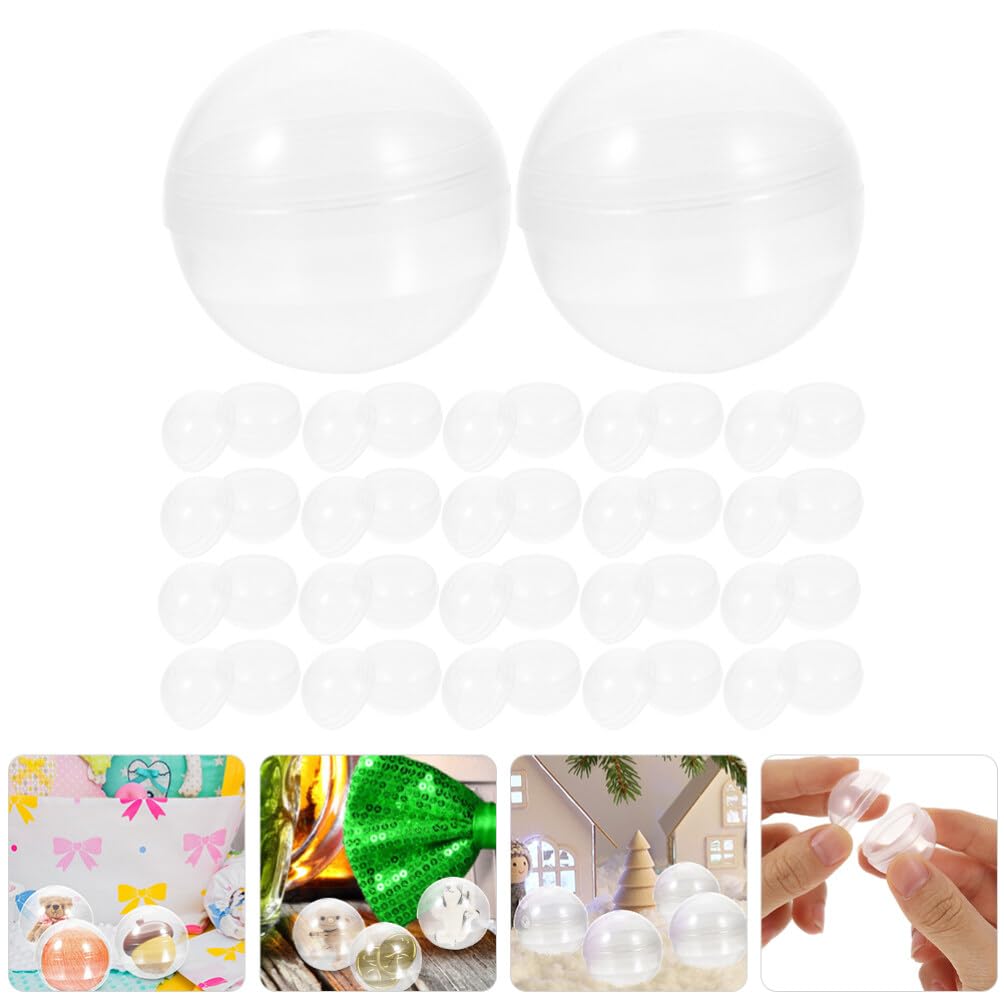NUOLUX Refillable Capsule Pack of Plastic Empty Capsule Perfect for Gift Packing and Party Organizers Balls, 50, Balls,