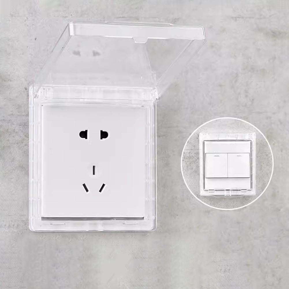 Крышка настенного выключателя, защитная крышка розетки, тип 86, ультратонкая, водонепроницаемая, для ванной комнаты, пластиковая защитная крышка розетки настенного выключателя белый