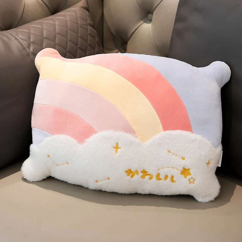 INS HOT Candy Color Cloud Star Plush Pillow Colorful Rainbow Crown Pillow Cushion Sofa Home Decoration Throw Pillow Toy