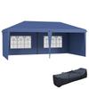 Folding Canopy 6x3 M Pop Up With 4 Removable Side Panels Garden Gazebo With 2 Windows And Carry Bag Blue