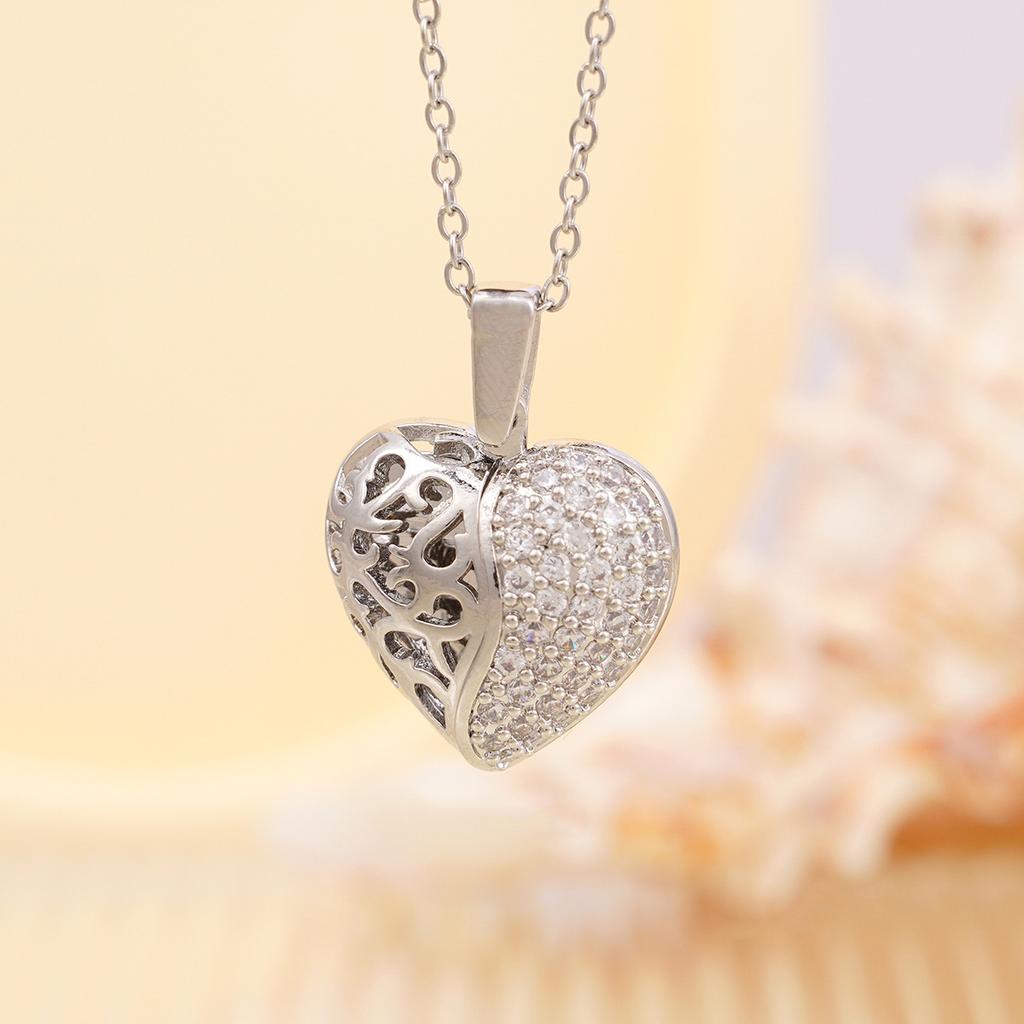 1pc Heart Angel Wings Openable Pendant Necklace Fashionable Cute Party Jewelry Valentine's Day Gift for Women Girls Mum