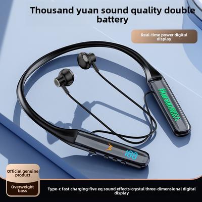 Kabelloses Bluetooth-Headset zum Umhängen, digitales Kristalldisplay, extra langes Standby-Headset für den Nacken, Unisex-Sportkopfhörer