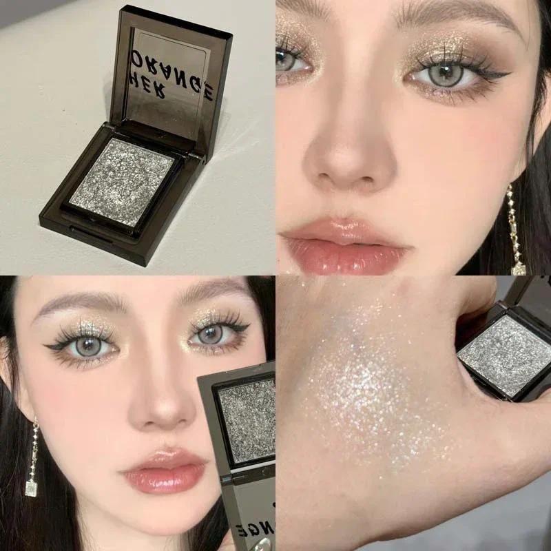 

Зеленые тени для век Хамелеон Металлические Дымчатые Монохромные тени для век Палитра матовых жемчужных блесток Земляно-серый Многоцветный макияж глаз