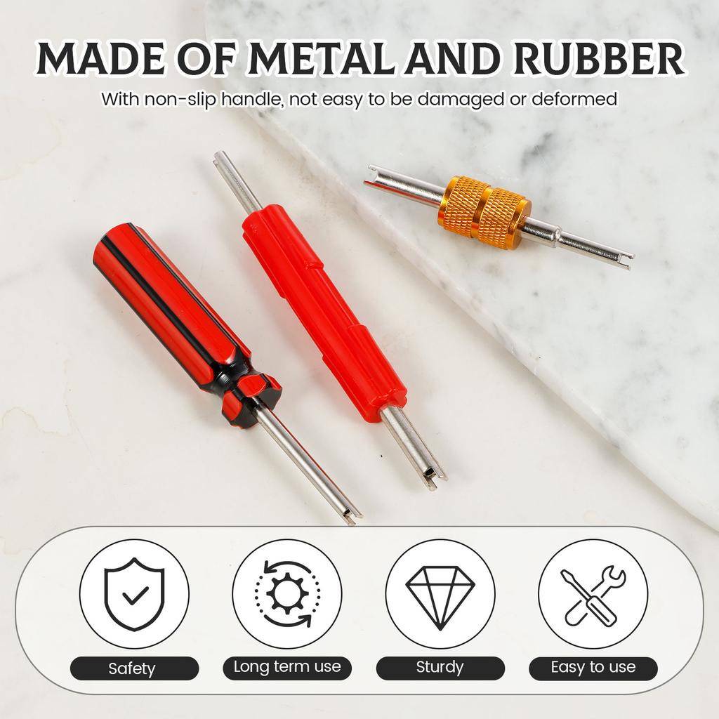 18Pcs Valve Core Wrench Tools Double Head Air Conditioning Line Repair Tire Tools Metal Valve Core Puller Extractor Remover Tool