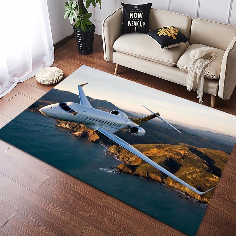 Fantasy Saturn & Alien Planet Landscape Area Rug, Non-Slip Floor Mat
