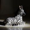 Zebra Table Sculpture - Resin Zebra Figurine - Black, White - African Safari Zebra Collectible for Bedroom, Living Room, Office, Bookshelf, Mantel,