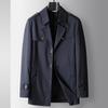 Giacca a vento da uomo Primavera e Autunno Revers Monopetto A una mano Lunga per mezza età e giovani Lusso Business Casual Giacca a vento