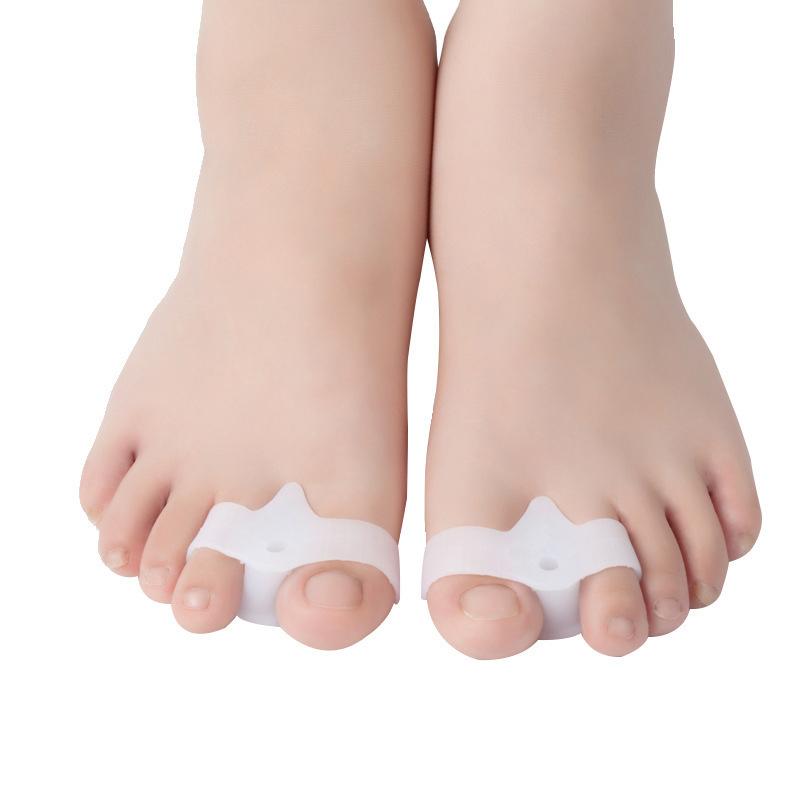 2Pcs Silicone Gel Double Ring Thumb Corrector Bunion Foot Toe  Protector Separator Finger Straightener Adjuster