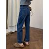 Blue Straight-Leg Jeans for Women, Summer New Style, Plus Size, High-Waisted, Stretchy, Slimming, Cropped Wide-Leg Pants for Pear-Shaped Body