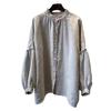 Johnature Japanese Fungus Stand-up Collar Shirt Women Autumn Retro Loose Versatile Raglan Sleeve Tops