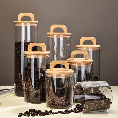American Handle Sealed Can Kitchen Multifunctional Transparent Glass Storage Bottle Coffee Storage Display Can Household Storage