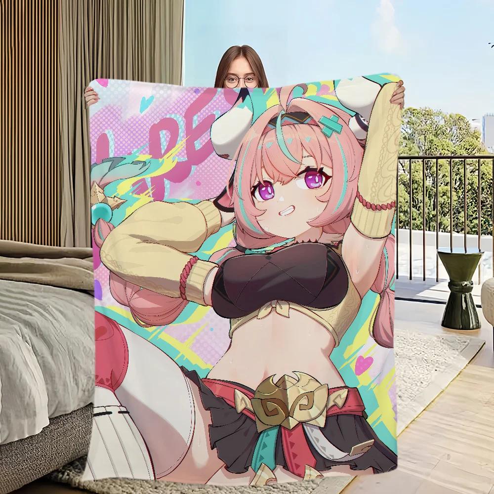 warm comfort soft Varesa plush blanket for sofa living room office NEW bedroom travel Genshin Impact gift single-sided printed