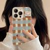 Grid Pattern Puppy Clear Phone Case For iPhone 16 Pro Max 15 14 13 12 11 Pro Max 14 15 Plus Shockproof Transparent Soft Cover