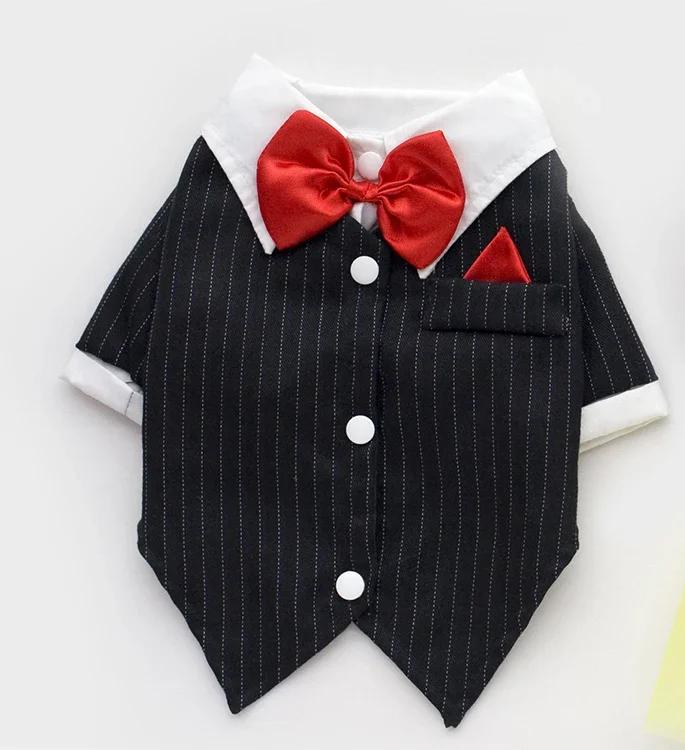 

Male Dog Wedding Dress Tuxedo Suit Coat Yokshire Poodle Bichon Schnauzer Dog Clothes boy dog clothing pet apparel S чёрный