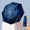Manchester City Pattern Printed Mini 5 Folds 8 Ribs Compact Umbrella Windproof Waterproof Lightweight Portable Folding