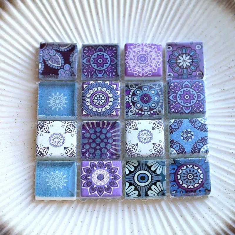 Sortierte Farben Böhmische Glitzer Glasmosaikfliesen für DIY Bastelbedarf blau grün Großhandel Massenhobby arte