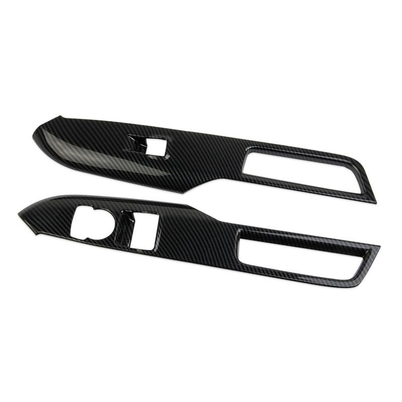 Door Window Lift Switch Panel Cover Trim For Ford Mustang 2024 Interior Accessories Carbon Fiber
