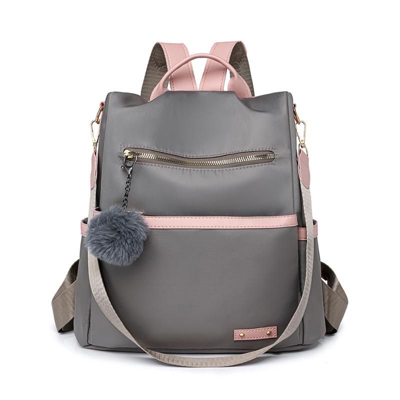 

Жіночий нейлоновий протиугінний рюкзак Багатофункціональна дорожня сумка сірий