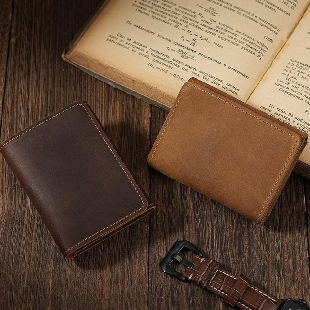 Durable Genuine Leather Card Holder Multi Card Slot Thin Business Card Case Portable Credit Card Holder Men