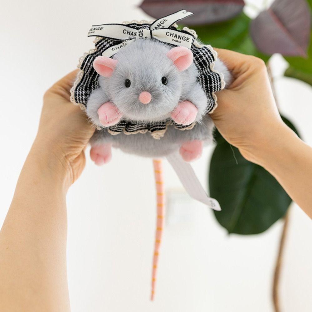 Plush Mouse Doll Floral Dress Mouse Toy Creative Flower Branch Rat Doll  Kids Gift Birthday