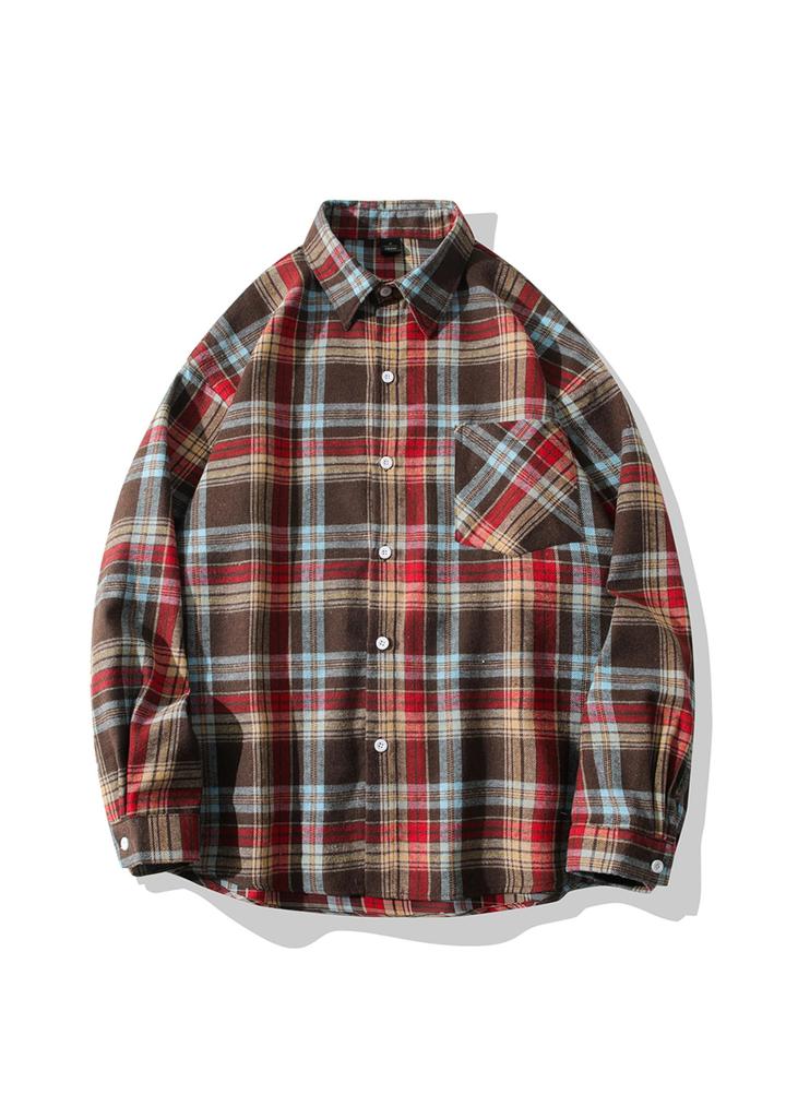 EIDEFE Long Sleeve Dress Plus Stylish Check Perfect for Outdoor and Size L Men's Button-Down Shirt, Size, Moisture-Wicking, Quick-Drying, Sweat-Stain