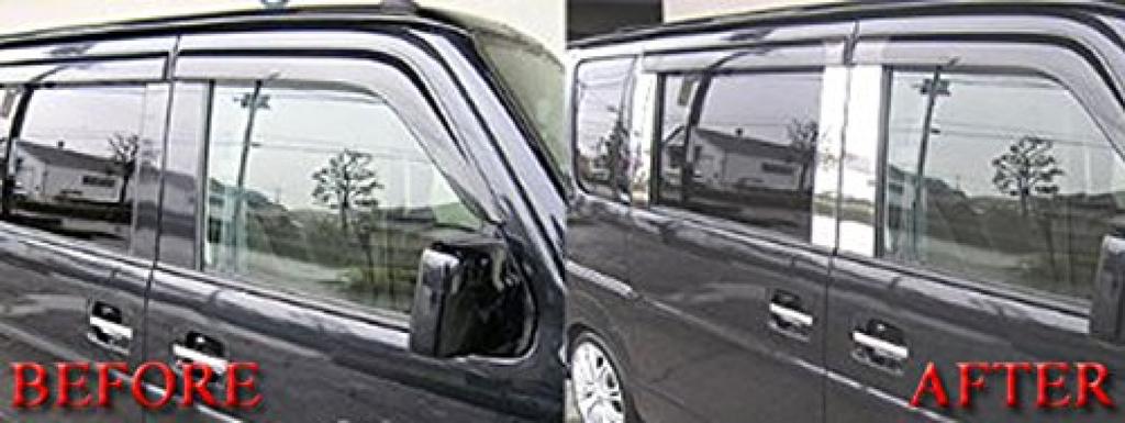 BRIGHTZ Finish Stainless Steel Pillar Panels with Visor for Every Wagon DA64W Compatible with and 64 Wagons Ultra-Mirror (10-Piece Set) [PIL-SIL-135]
