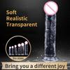 Realistic Dildo for Women Silicone Beginner Clear Dildo with Strong Suction Cup Hands-Free Play for Adult Sex Masturbator G