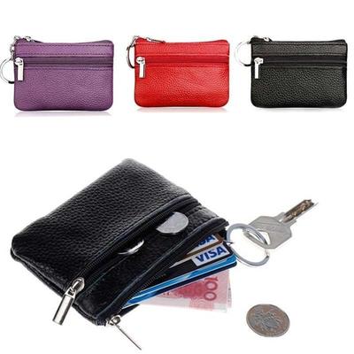 Mini Deri Cüzdan Erkek ve Kadın Evrensel Çok Renkli Küçük Bozuk Para Kart Anahtar Saklama Çantası